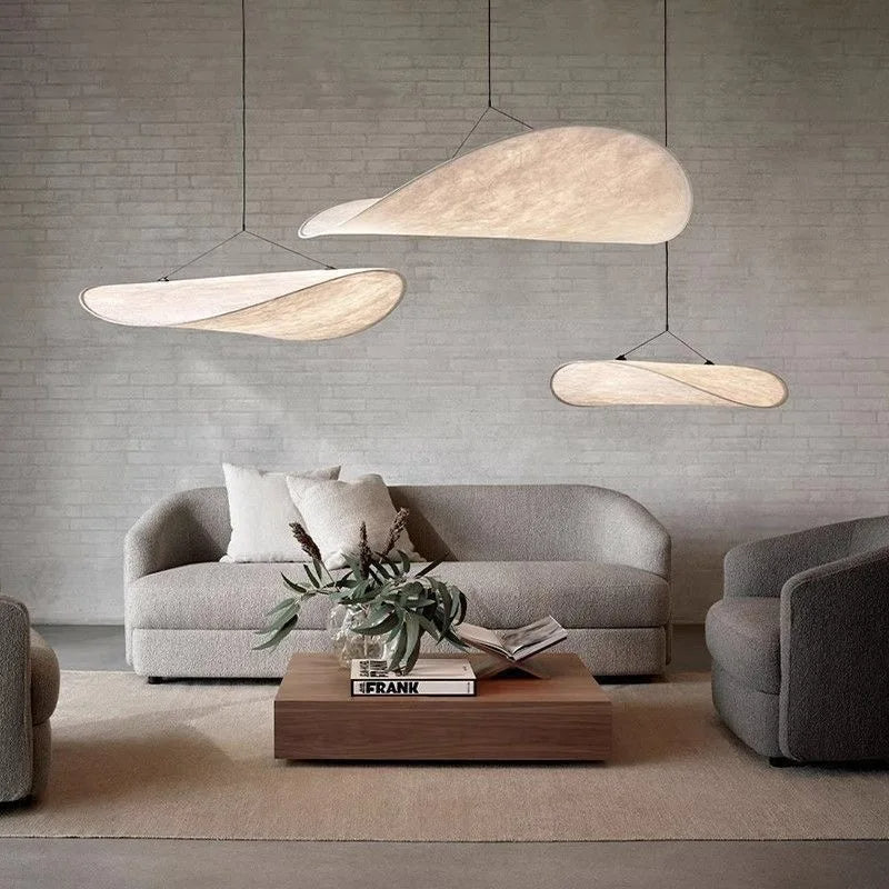 exklusiv handgjord silkespendel med nordisk wabi-sabi design för matsal och vardagsrum