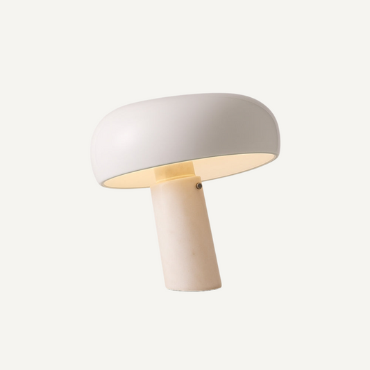 Italiensk design bordslampa i marmor och glas med touch-funktion vit