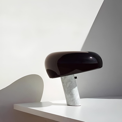 Italiensk design bordslampa i marmor och glas med touch-funktion svart