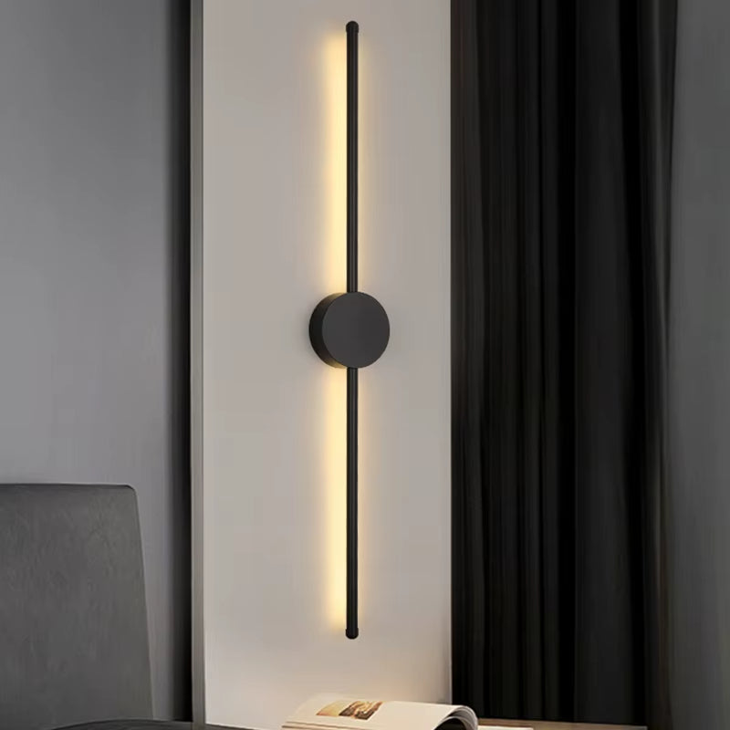 minimalistisk led vägglampa i aluminium linjedesign för sovrum vardagsrum hall