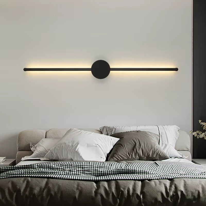 minimalistisk led vägglampa i aluminium linjedesign för sovrum vardagsrum hall