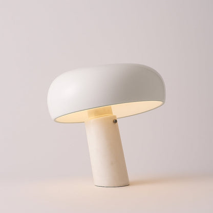 Italiensk design bordslampa i marmor och glas med touch-funktion vit